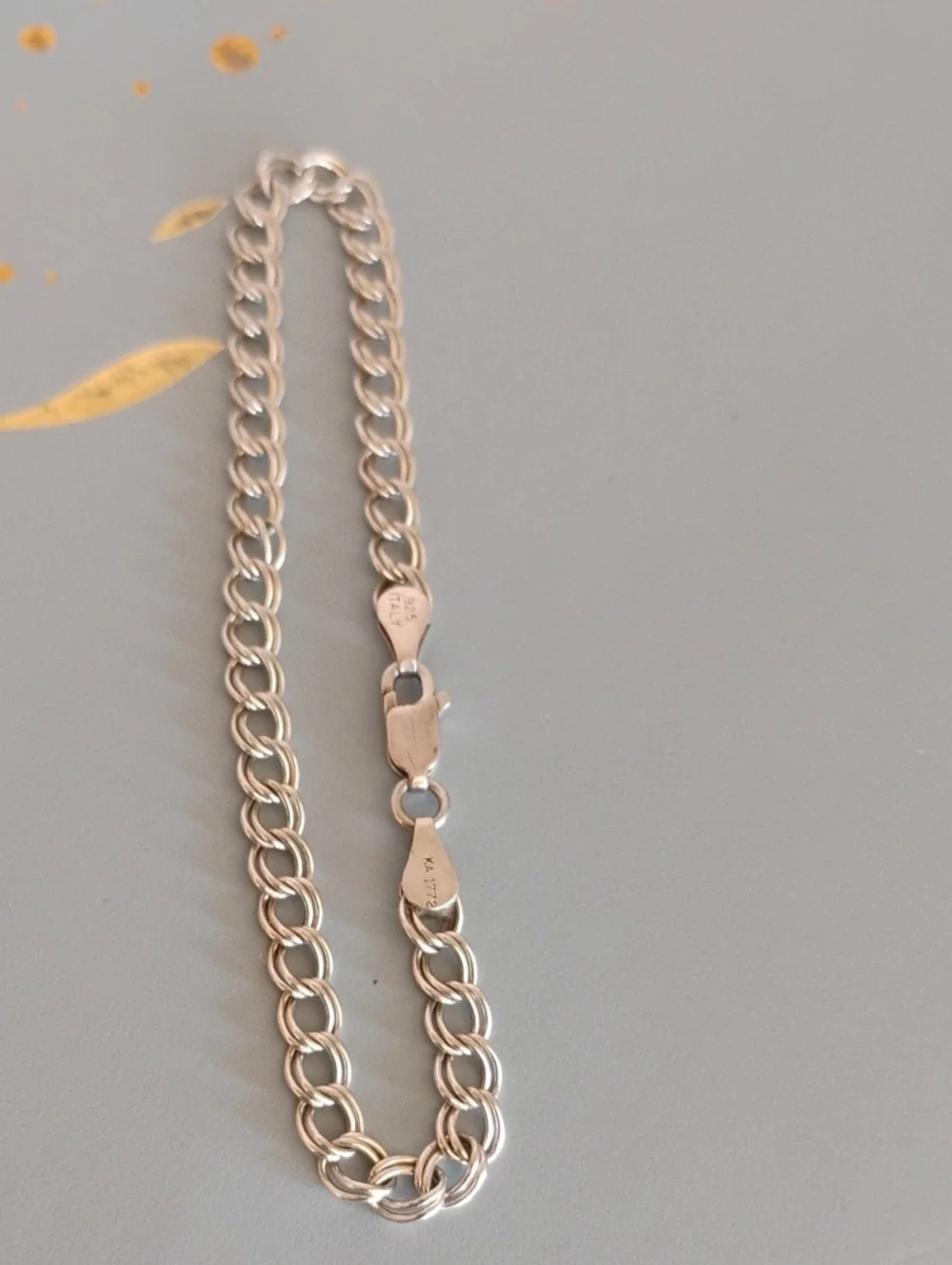 Sterling Silver Curb Chain Double Link Bracelet
